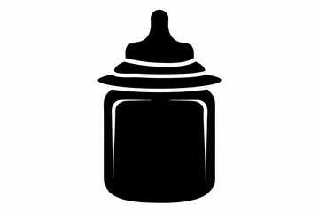 baby bottle line art silhouette vector illustration