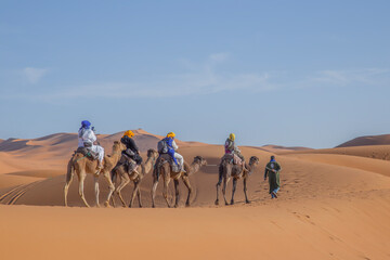 The town of Merzouga is located in the south-east of Morocco. It is the closest settlement to the Sahara desert. Merzouga Sahara desert is one of the important tourism locations of Morocco. Especially