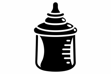 baby bottle line art silhouette vector illustration