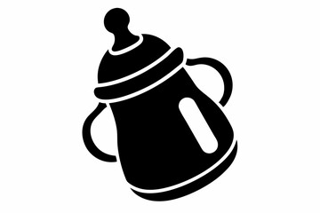 baby bottle line art silhouette vector illustration