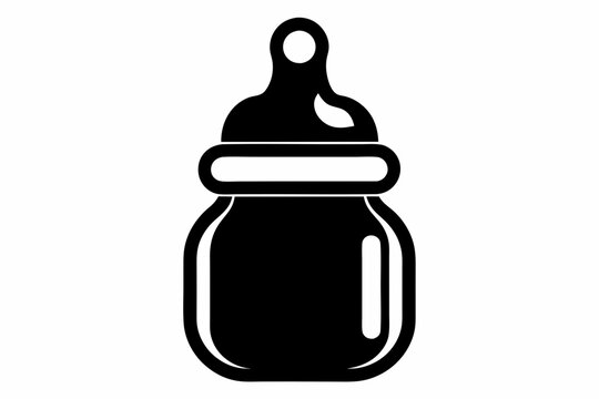 recommend clip art: baby bottle line art silhouette vector illustration