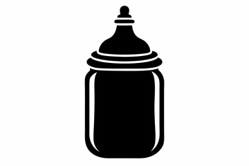 baby bottle line art silhouette vector illustration