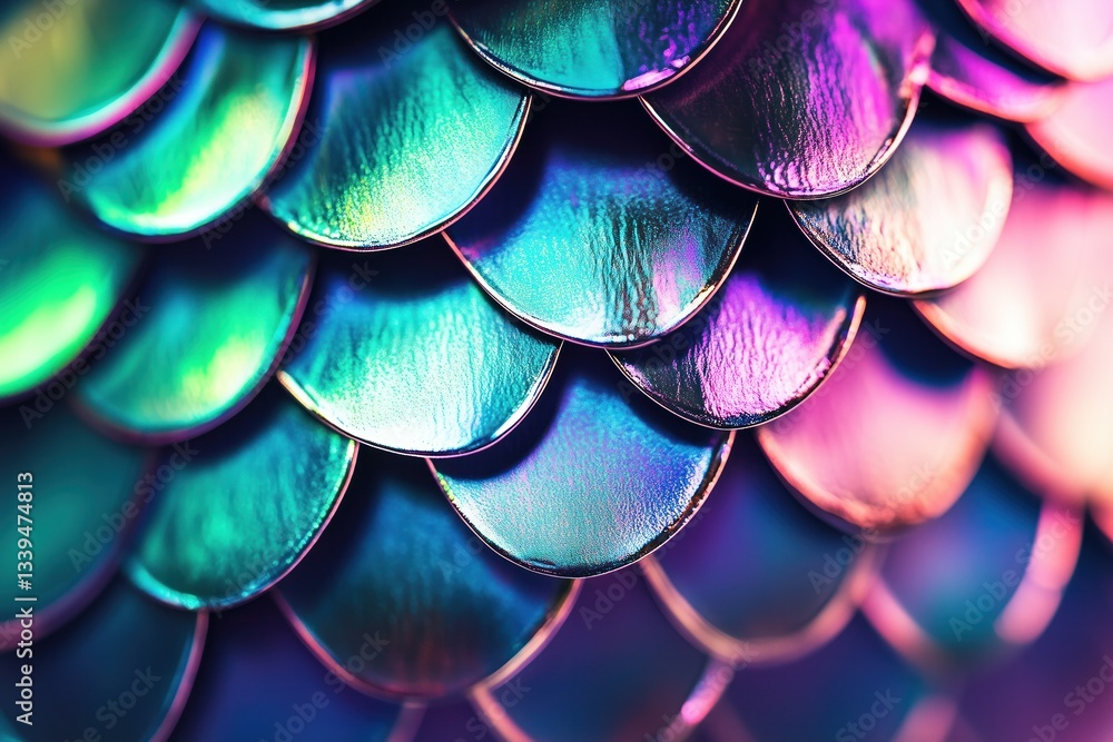 Poster iridescent mermaid scales creating colorful background texture