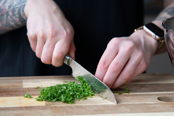 chef cutting vegetables