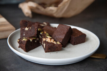 chocolate brownie with nuts