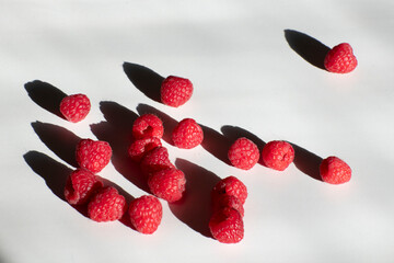 raspberry on white background