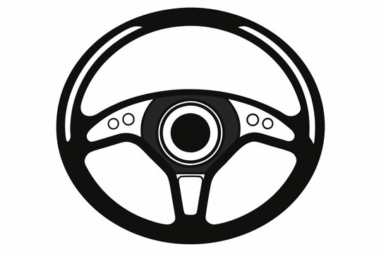 recommend clip art: car steering wheel line art silhouette vector illustration