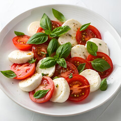 fresh salad with tomatoes and mozzarella