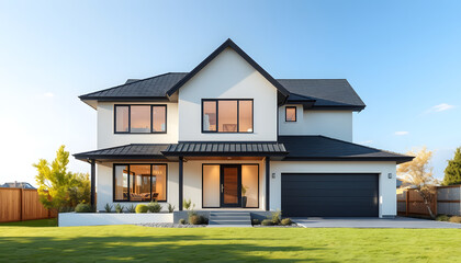 house modern contemporary style on transparent background png file , with white tonespng