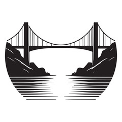 Golden Gate Bridge Illustration A San Francisco Landmark Silhouette Vector Art