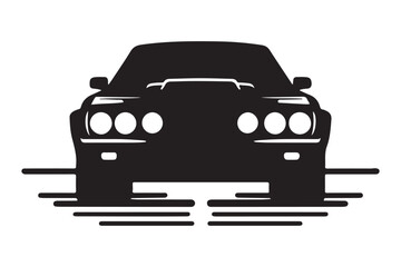 Silhouette Car Front View Vector Illustration For Automotive Design