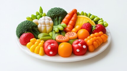 An Artistic Arrangement of Various Colorful Fruits and Vegetables