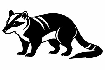 coati line art silhouette vector illustration