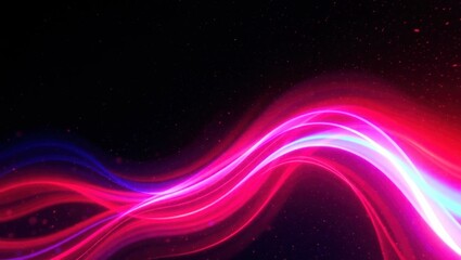 Fototapeta premium Abstract wave lines pattern dynamic colorful light flowing isolated on black background. concept of music, party, technology, modern. Abstract flowing wavy lines. Colorful dynamic wave