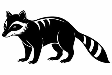 coati line art silhouette vector illustration
