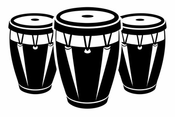 congas line art silhouette vector illustration