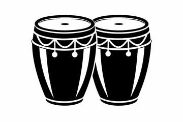 congas line art silhouette vector illustration