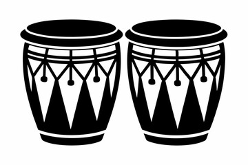 congas line art silhouette vector illustration