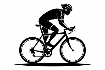 Obraz premium cyclist line art silhouette vector illustration