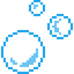 Pixel art bubbles. 8-bit bubbles. Soap bubbles 