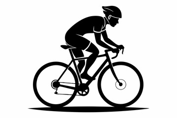 Naklejka premium cyclist line art silhouette vector illustration