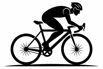 Naklejka premium cyclist line art silhouette vector illustration