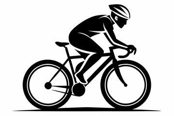 Obraz premium cyclist line art silhouette vector illustration