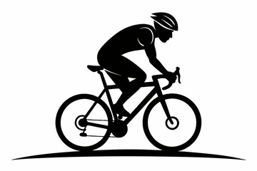 Obraz premium cyclist line art silhouette vector illustration