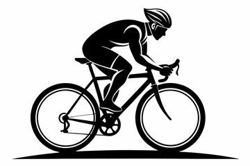 Naklejka premium cyclist line art silhouette vector illustration
