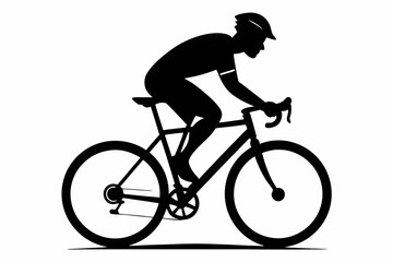 cyclist line art silhouette vector illustration