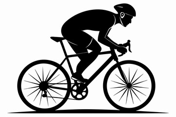 Fototapeta premium cyclist line art silhouette vector illustration
