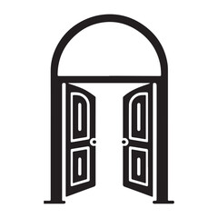 Open door vector image illustrating opportunity pathway concept with archway style