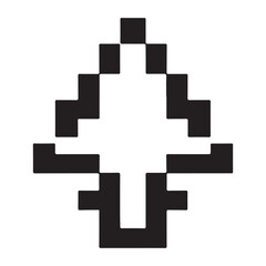 Pixel Arrow Design Vector Illustration Isolated on White Background