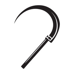 Farming Sickle Silhouette Illustration Harvesting Tool for Agriculture Design