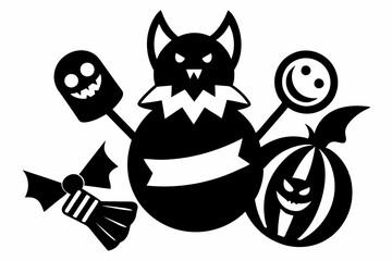 halloween candy silhouette vector illustration