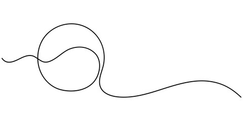 Fototapeta premium Single line drawing of tennis ball. Tennis equipment one continuous line art, Tennis ball continuous line. Continuous one line drawing tennis ball. Sport concept, Illustration of tennis ball moving. 