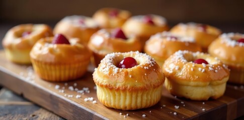 Assortment of mini pastries, glazed perfection, variety, food styling, treat