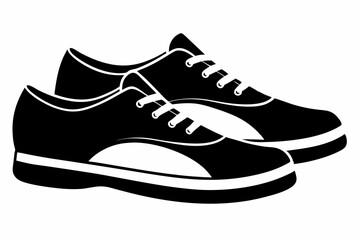 pair of shoes line art silhouette vector illustration