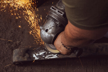 Car mechanic workshop with spare parts