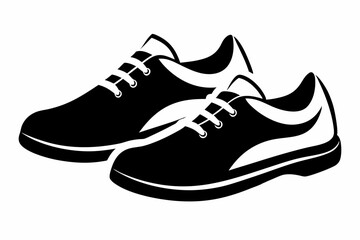 pair of shoes line art silhouette vector illustration