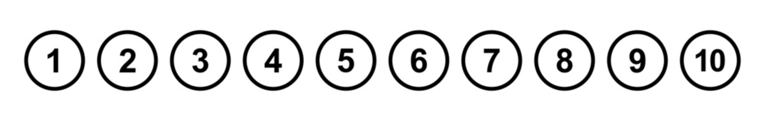 Numbers set 1 to 10