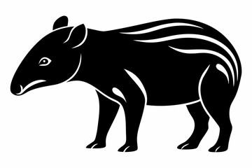 tapir line art silhouette vector illustration