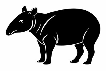 tapir line art silhouette vector illustration