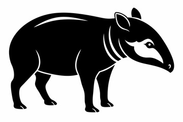 tapir line art silhouette vector illustration