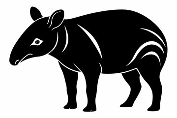 tapir line art silhouette vector illustration