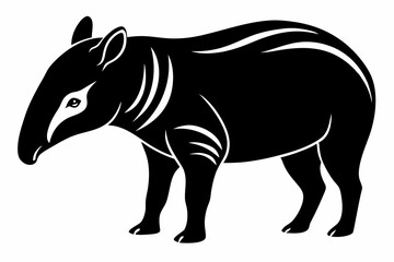 tapir line art silhouette vector illustration