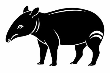 tapir line art silhouette vector illustration