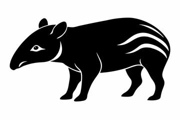 tapir line art silhouette vector illustration