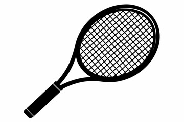 tennis racket line art silhouette vector illustration