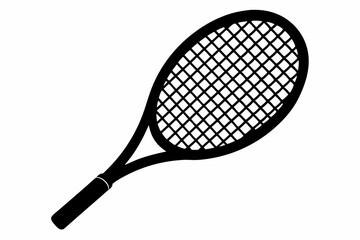 tennis racket line art silhouette vector illustration